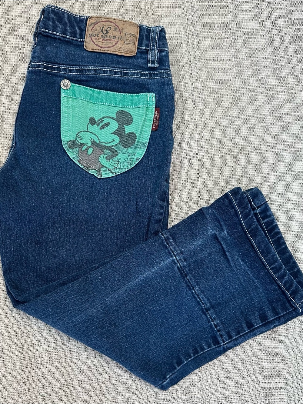 RARE Y2K Low Rise Mickey Cropped Jeans